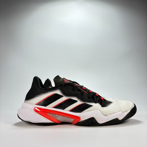 Adidas Barricade White Black Lace Up Tennis Shoes Sneakers GW2964 Men's Size 7 - Picture 1 of 10